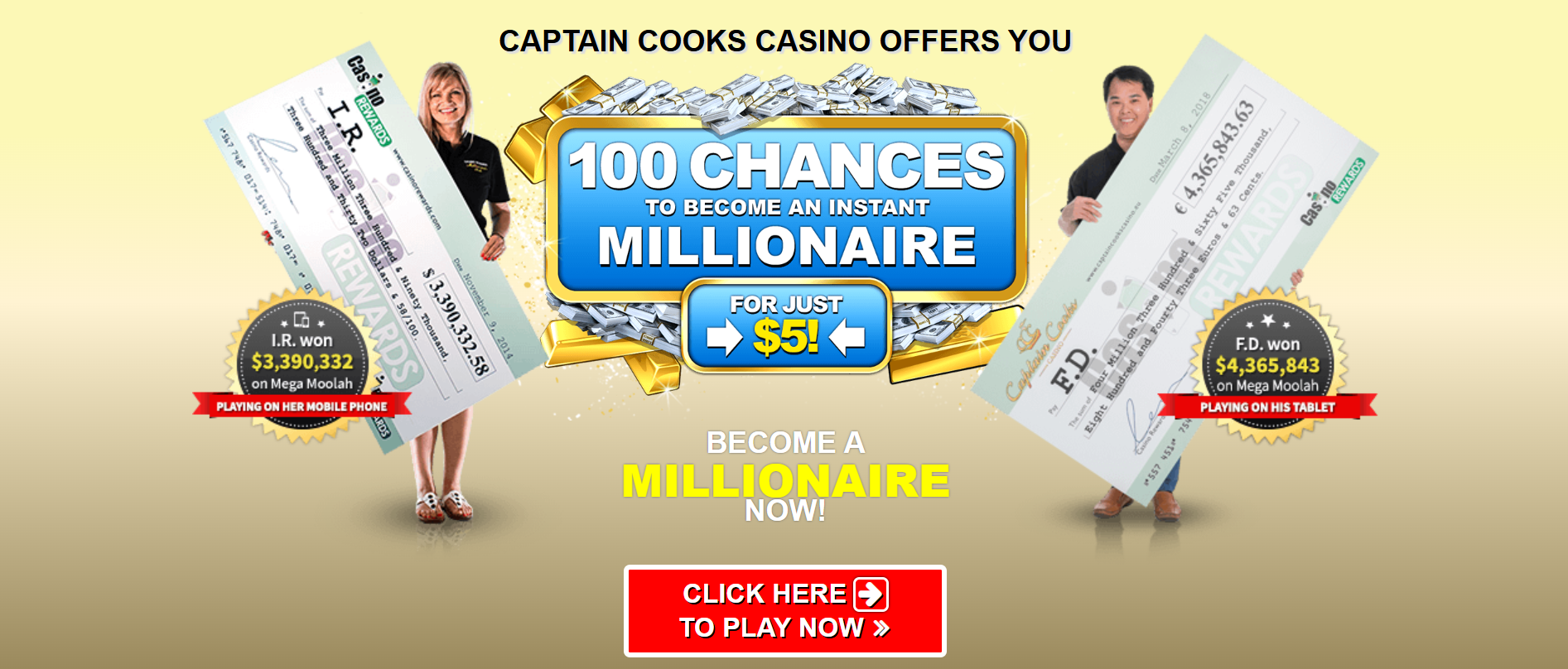 Captain Cooks Casino 25 Free Spins No Deposit