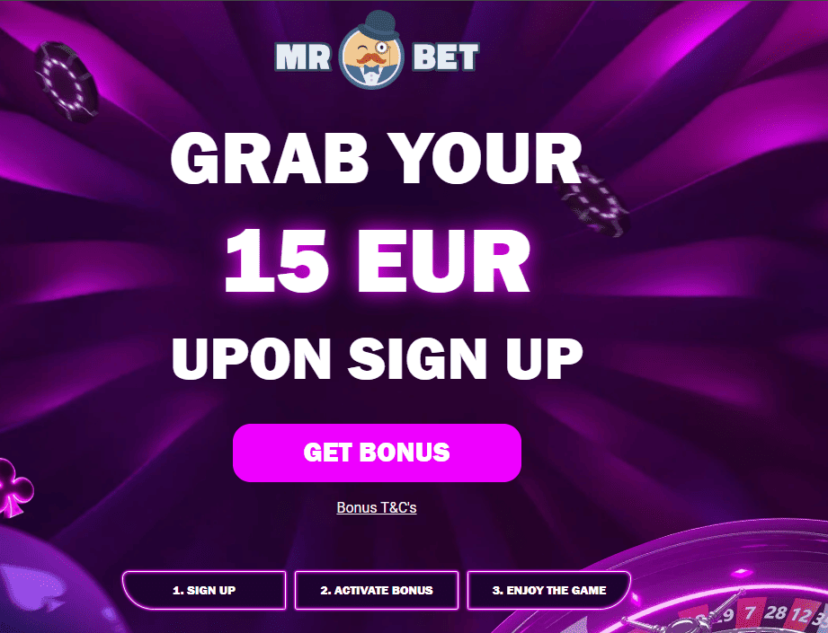 Mr Bet Casino 15 free cash bonus